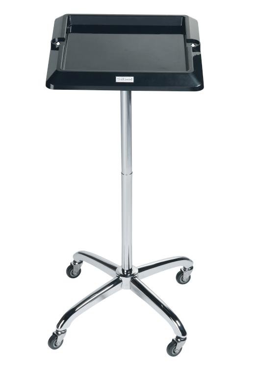 Kadeřnický odkládací stolek Sibel Escort - černý, čtvercový - II. jakost - oděrky na podstavci (017081002-II.) + dárek zdarma