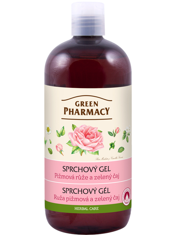 Sprchový gel Green Pharmacy - pižmová růže a zelený čaj - 500 ml