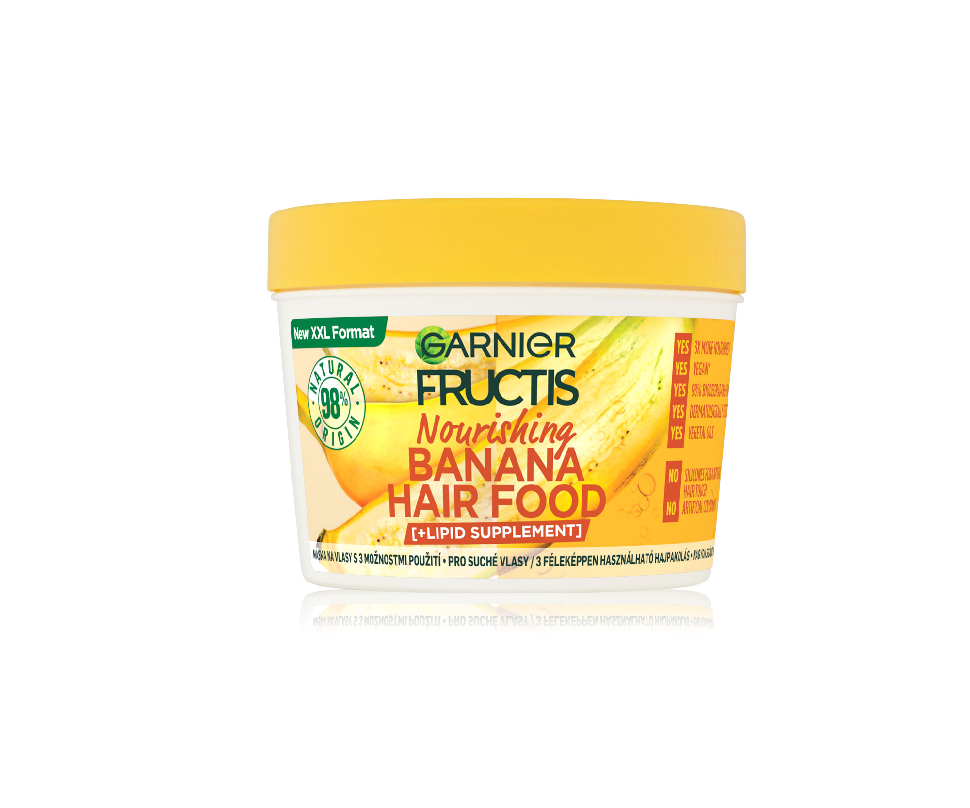 Vyživující maska pro suché vlasy Garnier Fructis Banana Hair Food 3 Usages Mask - 400 ml (C6845700) + dárek zdarma