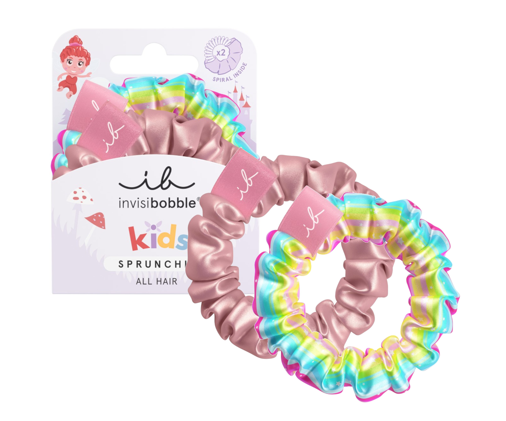 Dětské ozdobné spirálové gumičky Invisibobble Sprunchie Kids Too Good To Be Blue - 2 ks + dárek zdarma