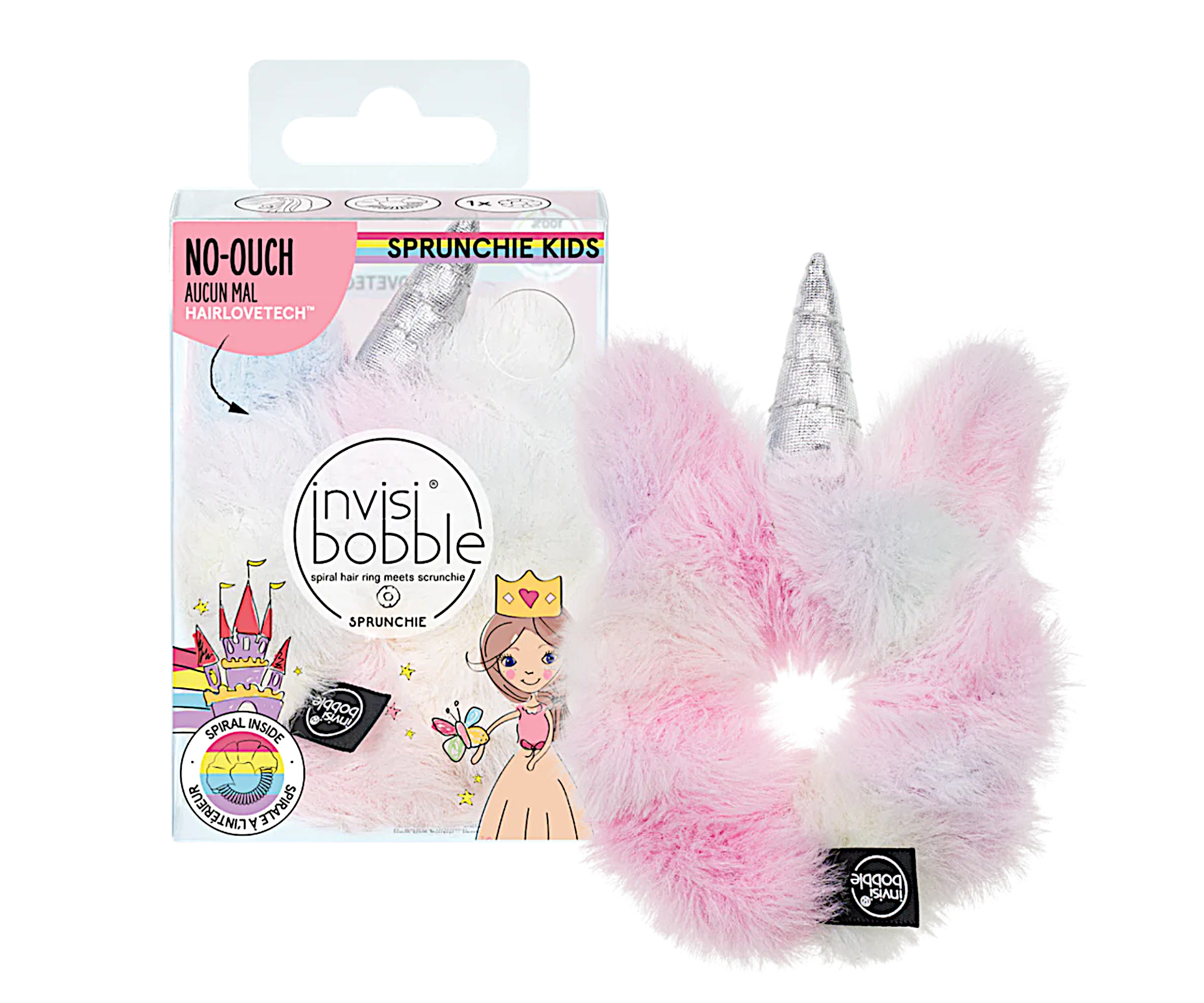 Dětská ozdobná spirálová gumička Invisibobble Kids Sprunchie Unicorn - růžová (IB-SPPLKIDS-PA-1-103) + dárek zdarma