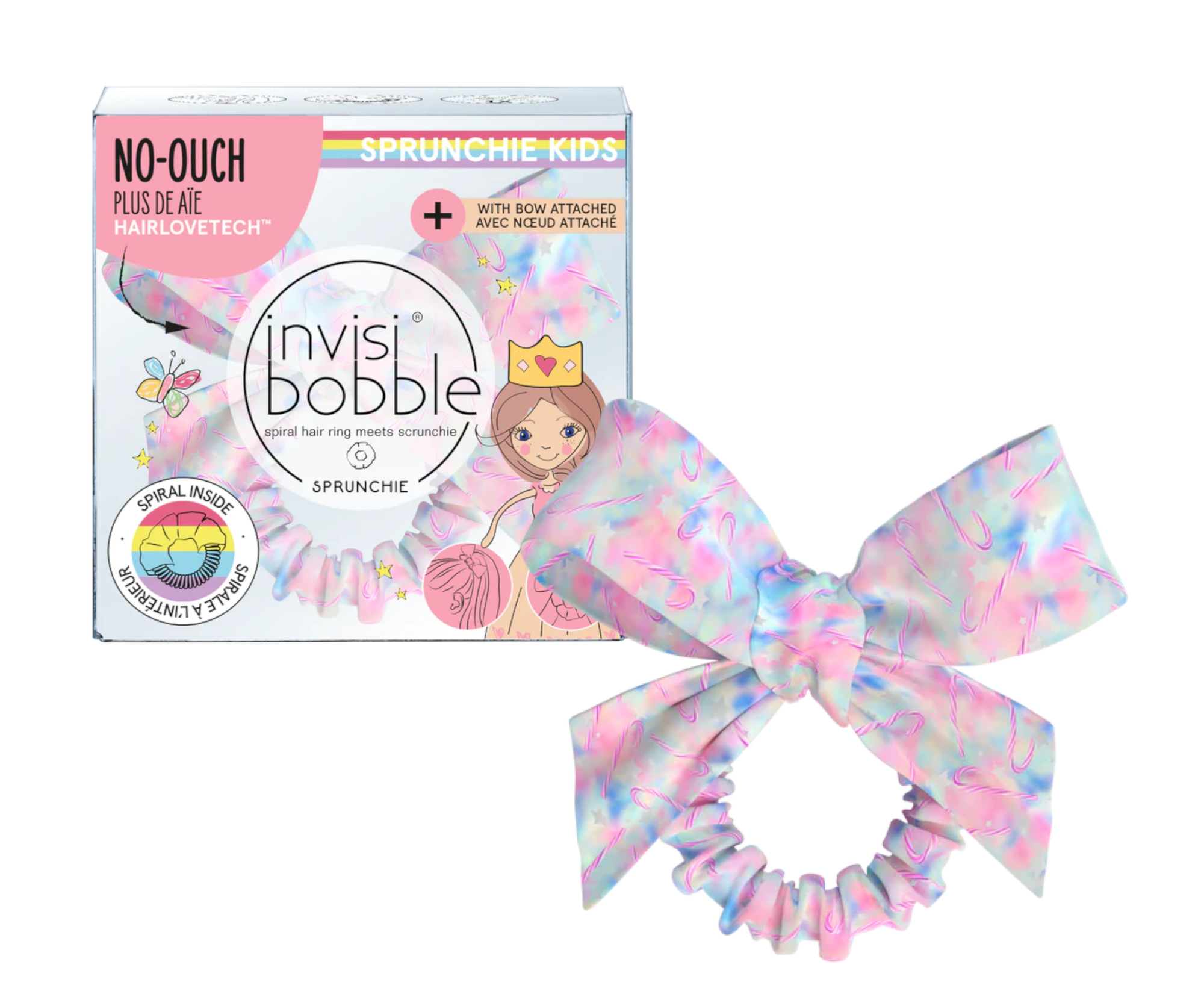 Dětská ozdobná spirálová gumička s mašlí Invisibobble Sprunchie Kids Sweets for My Sweet (IB-KI-SPHP101) + dárek zdarma