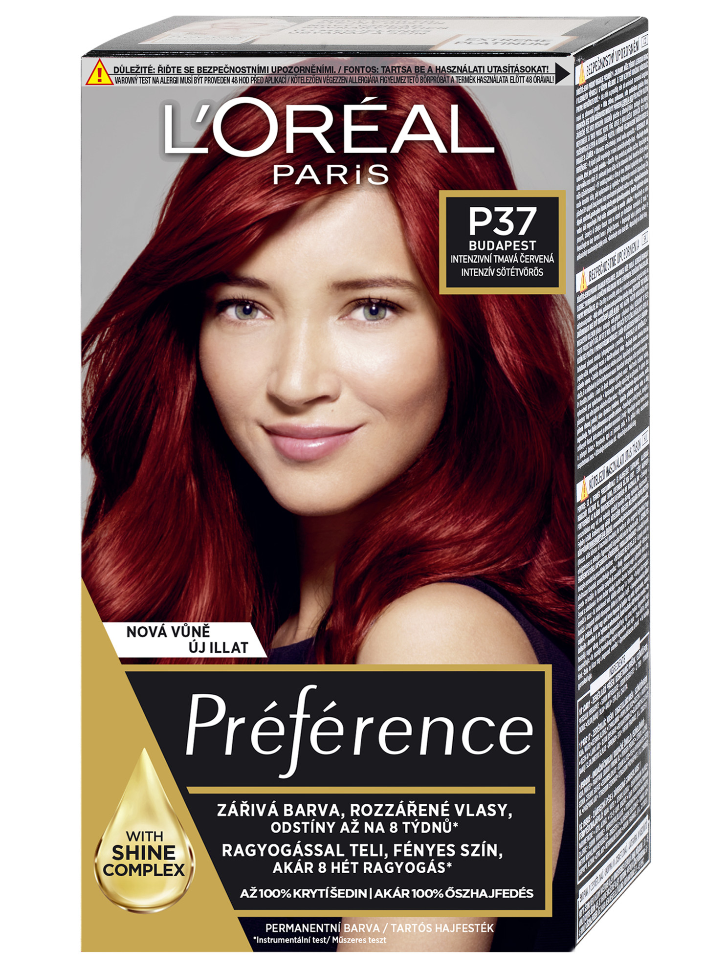 Permanentní barva Loréal Préférence P37 intenzivní tmavá červená - L’Oréal Paris + dárek zdarma