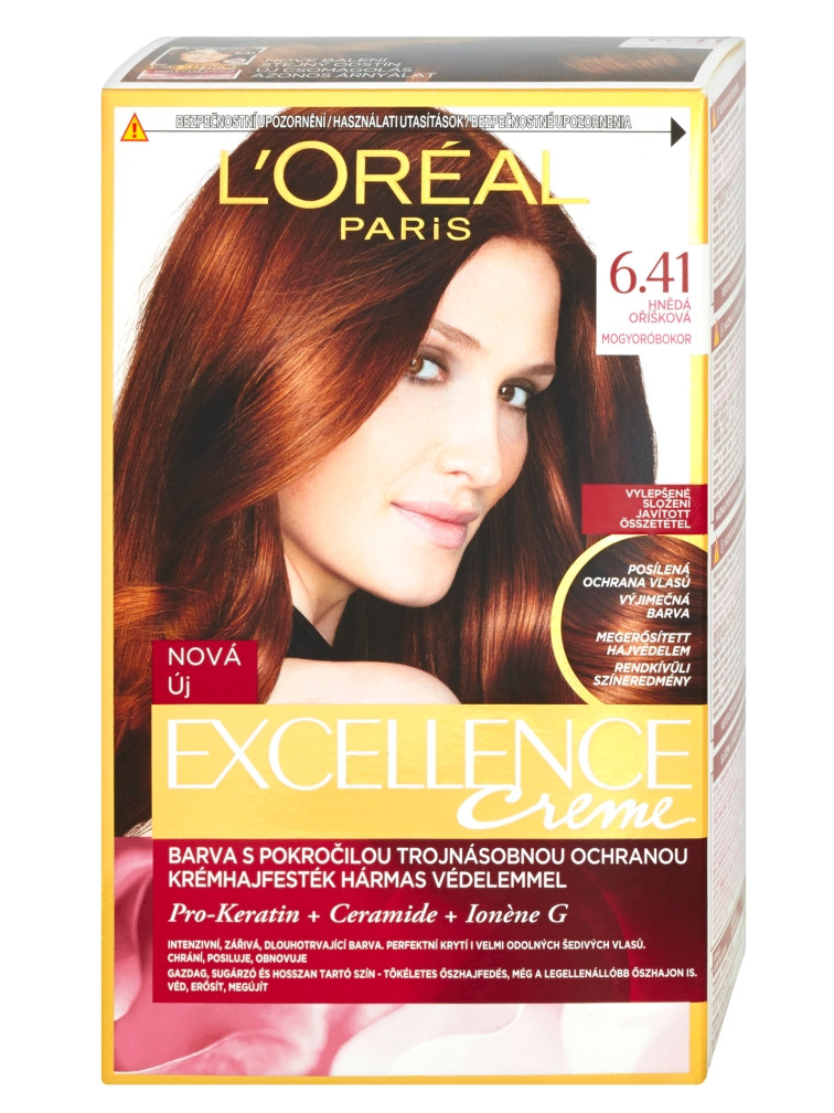 Permanentní barva Loréal Excellence 6.41 hnědá oříšková - L’Oréal Paris + dárek zdarma