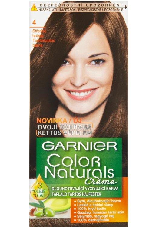Permanentní barva Garnier Color Naturals 4 středně hnědá + dárek zdarma