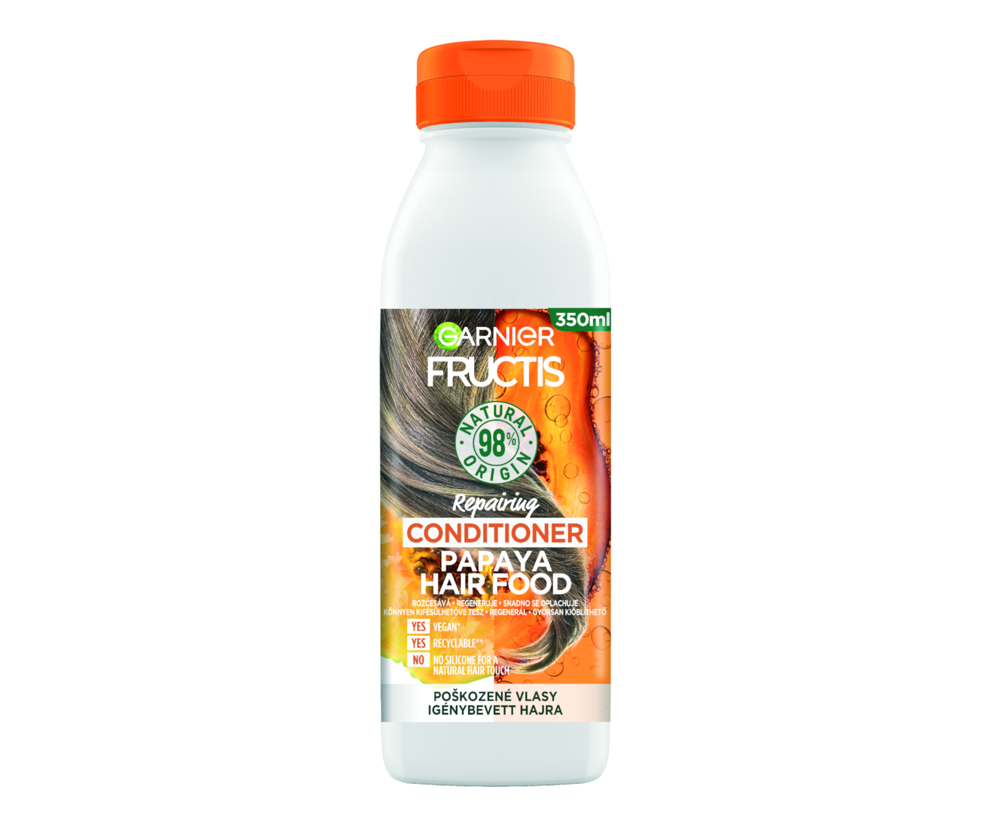Regenerační kondicionér pro poškozené vlasy Garnier Fructis Papaya Hair Food - 350 ml + dárek zdarma