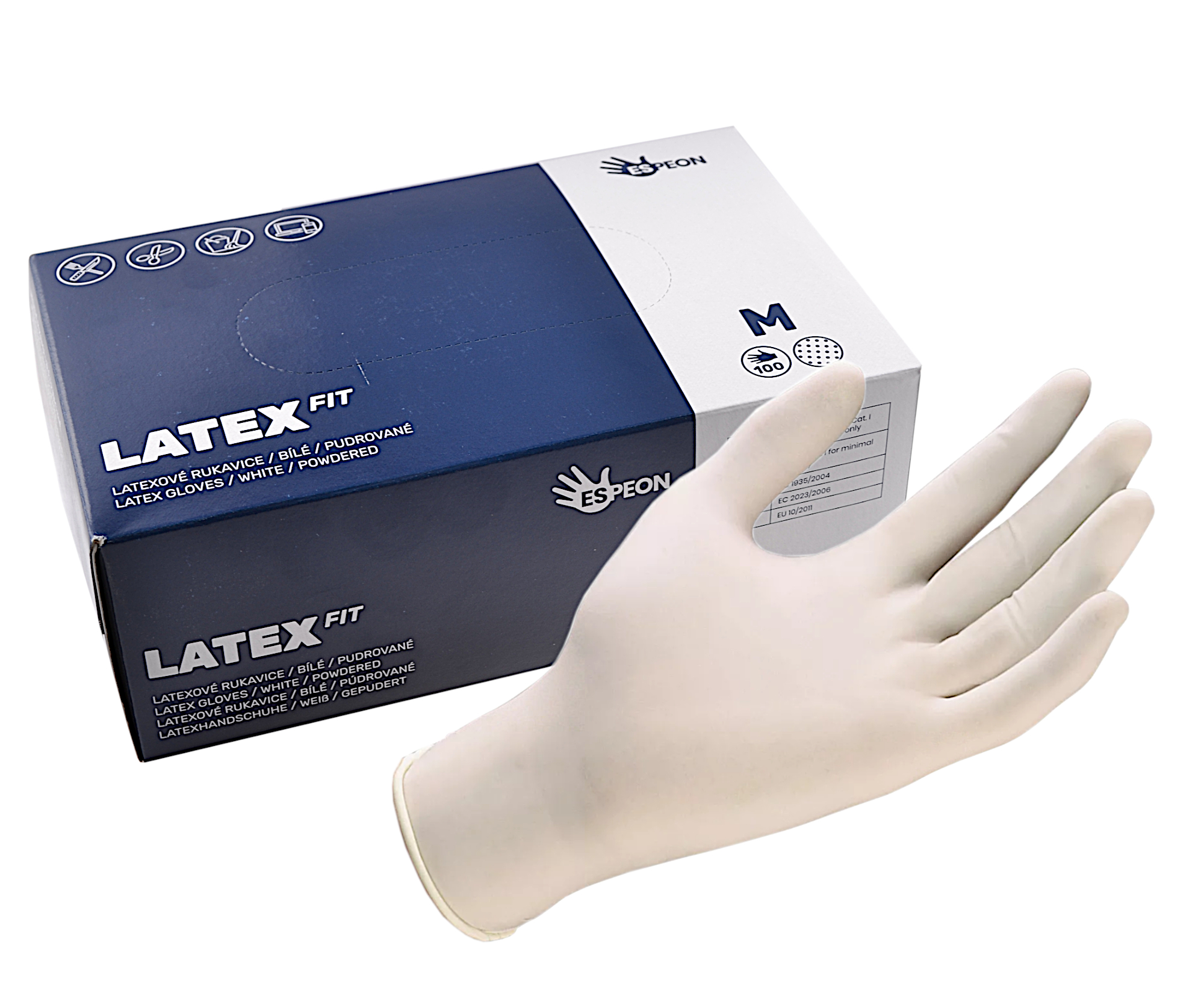 Latexové rukavice pro kadeřníky Latex Fit - 100 kusů, vel. M (X 26 M) - Subrina Professional + dárek zdarma