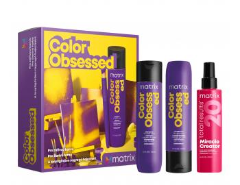 ada pro barven vlasy Matrix Color Obsessed - drkov sada - ampon + pe + peujc sprej