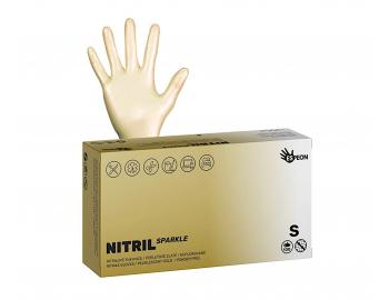 Nitrilov rukavice Espeon Nitril Sparkle - 100 ks, velikost S - perleov zlat