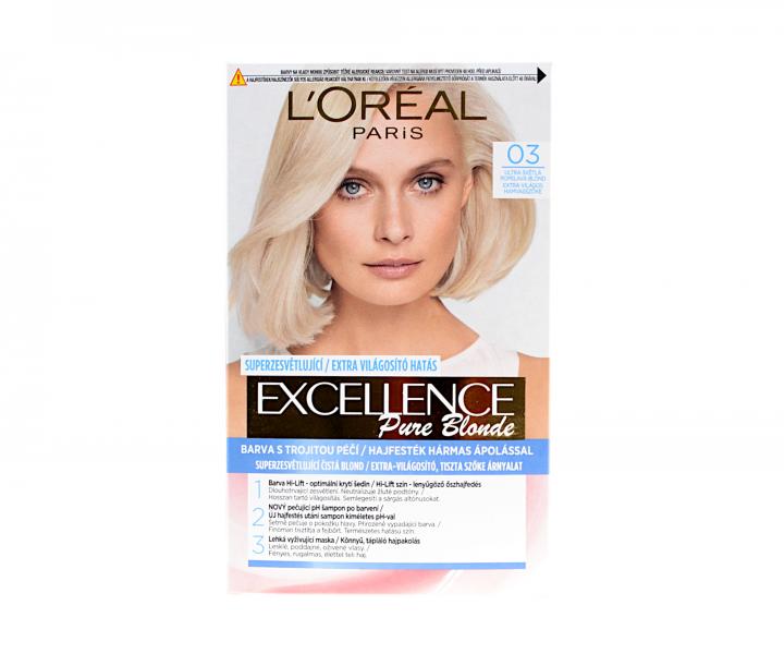 Permanentn barva Loral Excellence Pure Blonde - 03 ultra svtl popelav blond