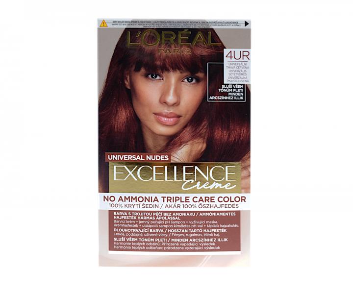 Permanentn barva Loral Excellence Creme - 4UR univerzln tmav erven