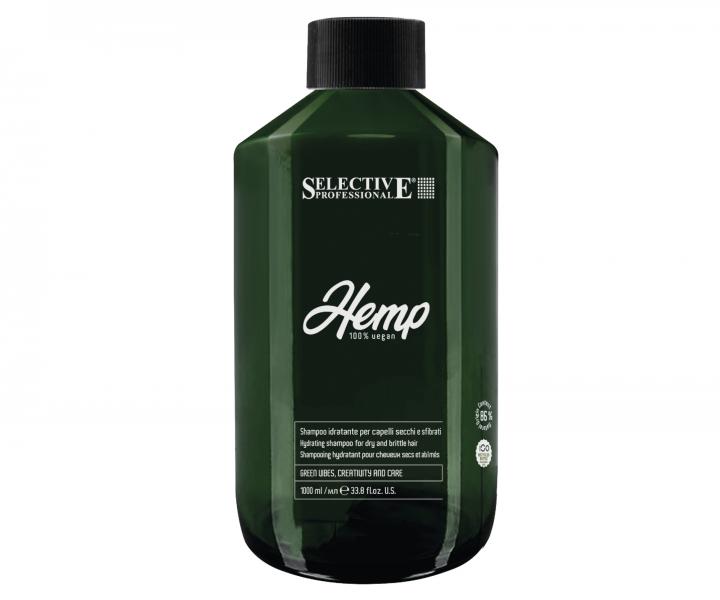 Hydratan ampon pro such a lmav vlasy Selective Professional Hemp Shampoo - 1000 ml