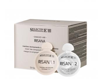 Dvoufzov maska pro pokozen a namhan vlasy Selective Professional Risana Mask - 12+12 x 15 ml