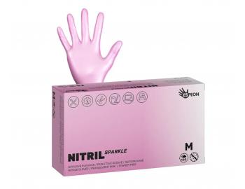 Nitrilov rukavice Espeon Nitril Sparkle - 100 ks, perleov rov, velikost M