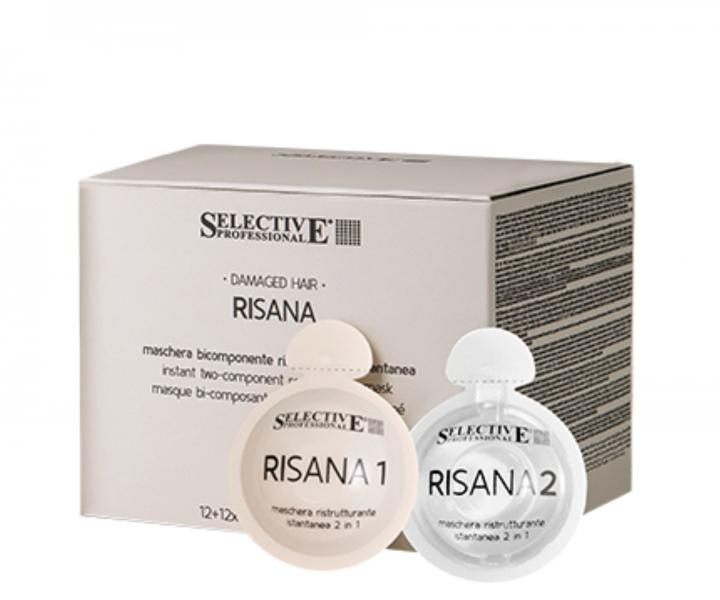 Dvoufzov maska pro pokozen a namhan vlasy Selective Professional Risana Mask - 12+12 x 15 ml