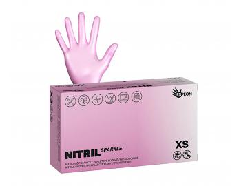 Nitrilov rukavice Espeon Nitril Sparkle - 100 ks, velikost XS - perleov rov
