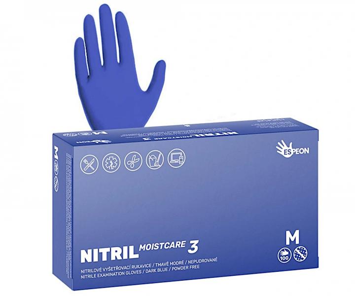 Nitrilov rukavice s hydratac Espeon Nitril Moistcare 3 - 100 ks, tmav modr