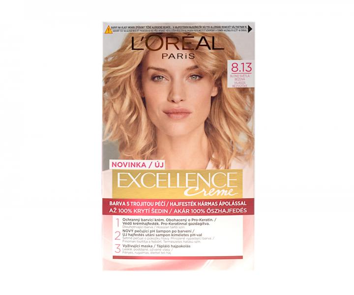 Permanentn barva Loral Excellence Creme - 8.13 blond svtl bov