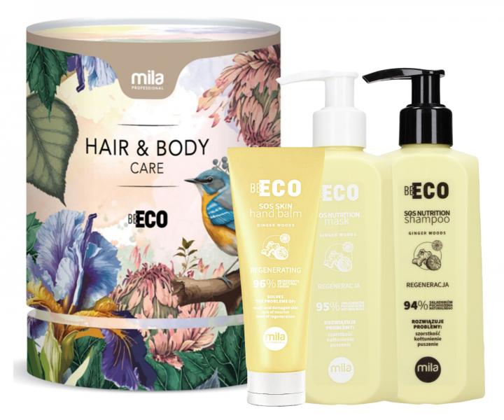 Drkov sada pro kompletn pi o tlo a vlasy Mila Professional Be Eco Hair & Body Care SOS