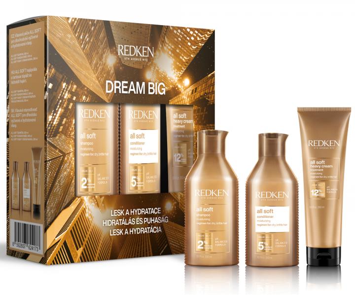 Vyivujc drkov sada pro such a kehk vlasy Redken All Soft Dream Big