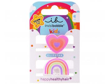 Dtsk vesel skipeky do vlas Invisibobble Clipstar Happy Heart - 2 ks