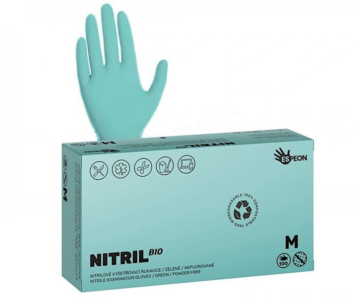 Ekologick nitrilov rukavice Espeon Nitril Bio - 100 ks, zelen, velikost M