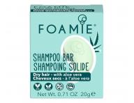 Tuh mini cestovn ampon pro such, lmav a kehk vlasy Foamie Take Me Aloe Way Shampoo Bar - 20 g