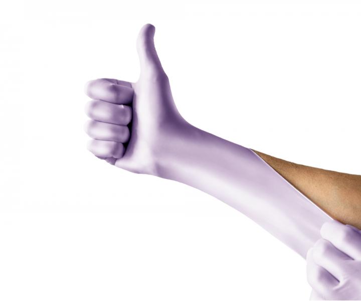 Nitrilov rukavice Espeon Nitril Sparkle - 100 ks, perleov fialov, velikost XS