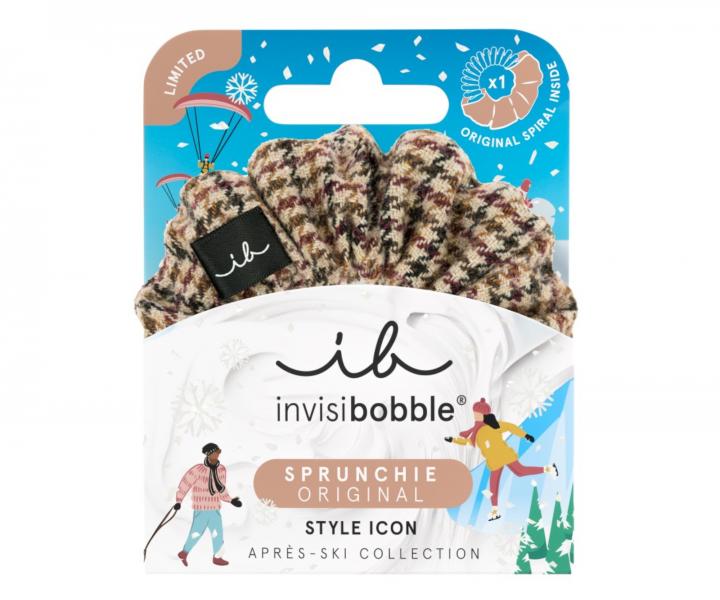 Ozdobn spirlov gumika Invisibobble Sprunchie Original Aprs-Ski Jacquard - vzorovan hnd