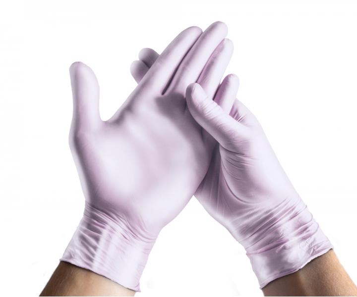 Nitrilov rukavice Espeon Nitril Sparkle - 100 ks, perleov fialov, velikost XS