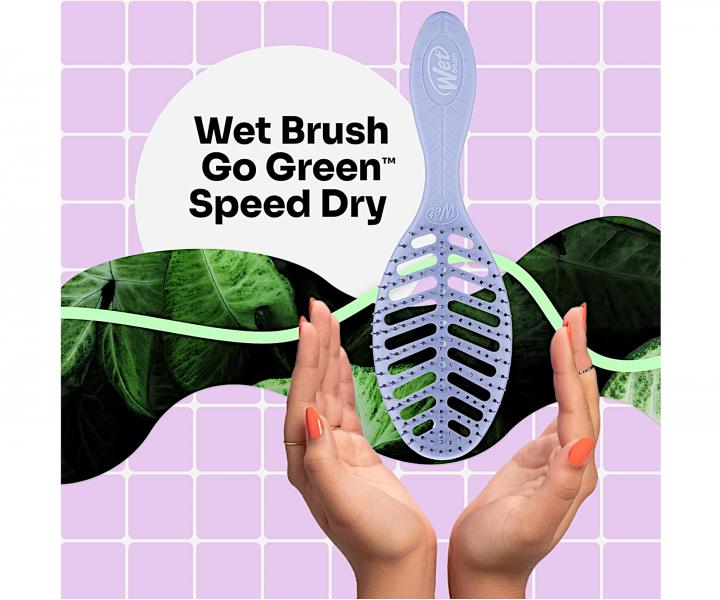 Kart na rozesvn a foukn vlas z organickho materilu Wet Brush Speed Dry Go Green - fialov