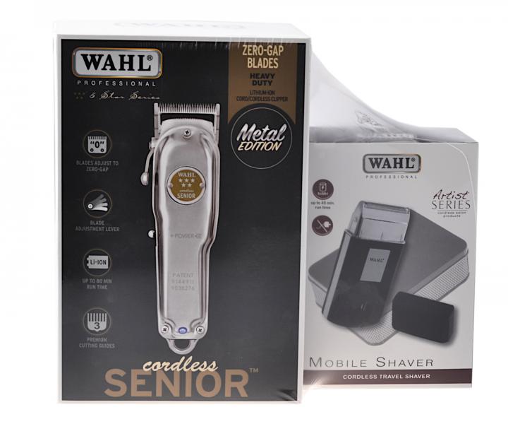 Sada stihacho strojku Wahl Senior Metal a planetovho holicho strojku Wahl Mobile Shaver