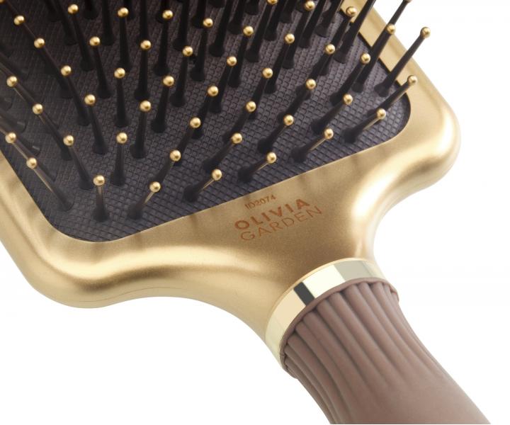 Kart na vlasy Olivia Garden Expert Care Rectangular Paddle Brush L - zlato-hnd