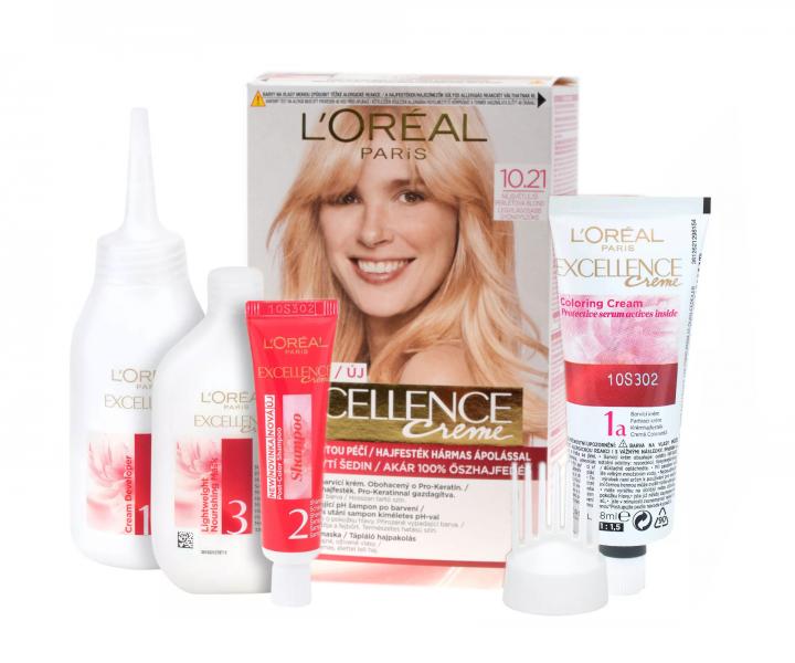 Permanentn barva Loral Excellence Creme - 10.21 nejsvtlej perleov blond